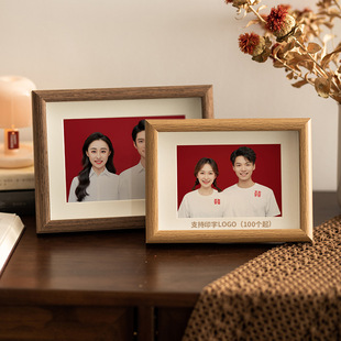 Wooden 6inch Photo Frame Empty Frame Wedding Id Photo Hollow Wall Hanging Photo Frame Table Dry Flower Specimen Frame Cardboard Picture Frame