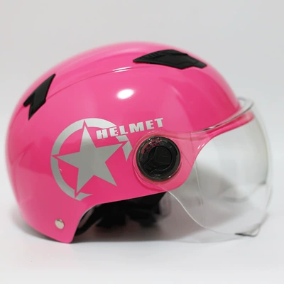 Motosiklet kaskı (dəbilqə) for Electric Vehicles, Safe Battery-Powered - pink