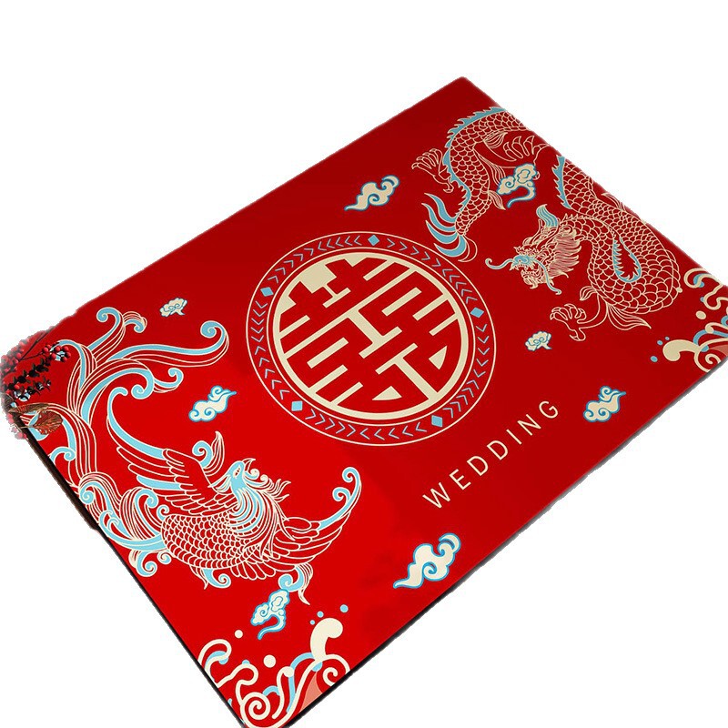 结婚喜字入户门地垫家用进门口硅藻泥脚垫喜庆婚房布置红色防滑垫|undefined