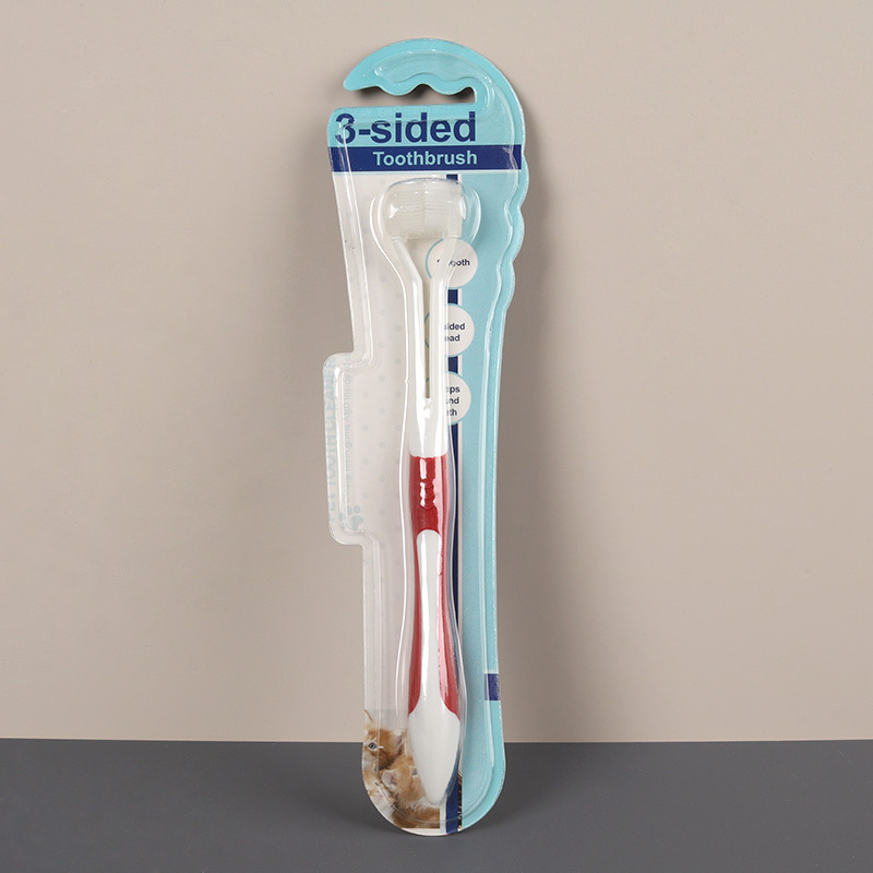 cepillo de dientes de tres extremos para mascotas, cepillo de dientes de tres lados para perros, limpieza oral para perros, al por mayor, limpieza de tres lados, pelo suave