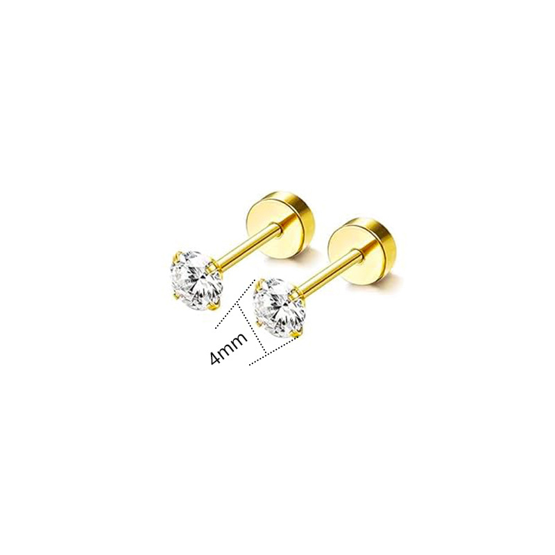 Orecchini piercing in acciaio inossidabile all'ingrosso da 2-5 mm, a quattro punte, in zircone, per naso e labbro, gioielli per le orecchie_voghion.com