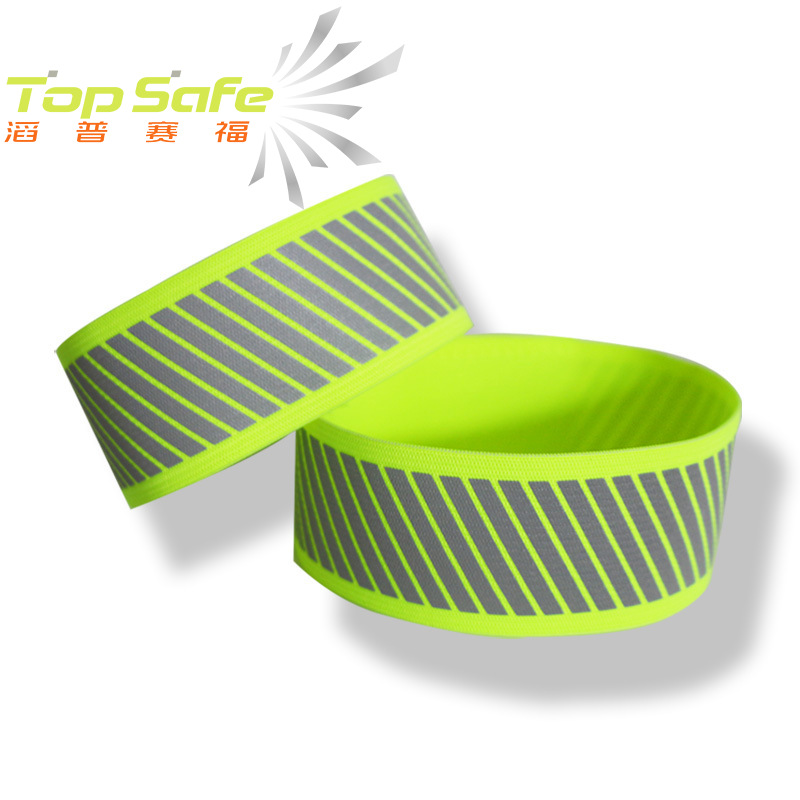 High-Elastic Fluorescent Yellow Diagonal Reflective Straps for Cycling, Leg Binding, Construction Site Safety, and Customizable Trouser Leg Tightening Straps