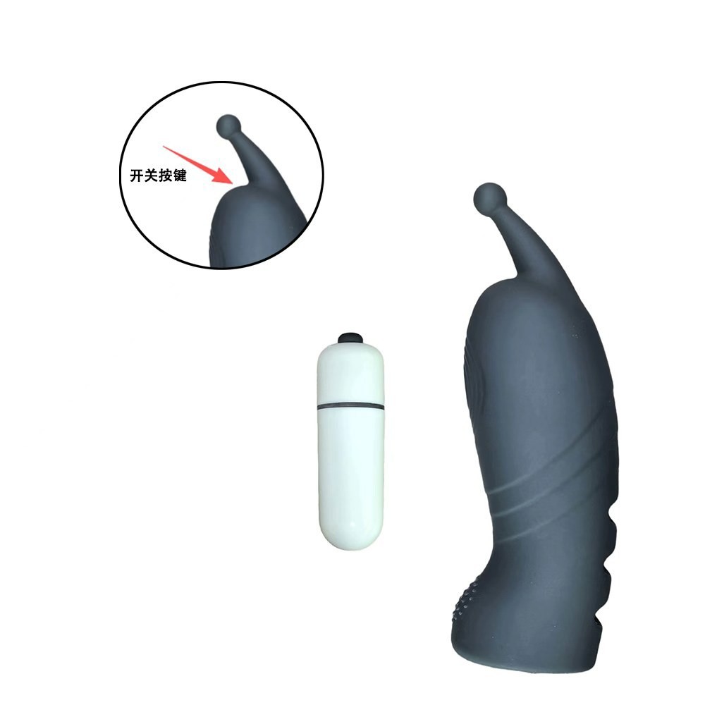 Finger Vibrator Sleeve, Silicone G-Spot & Clitoral Massager, Black — detail image 3