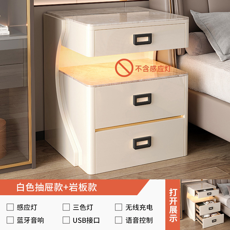 Una caja fuerte inteligente de cabecera de cama en 2024 nuevo moderno y simple dormitorio antirrobo armario de almacenamiento doméstico de tabla de roca