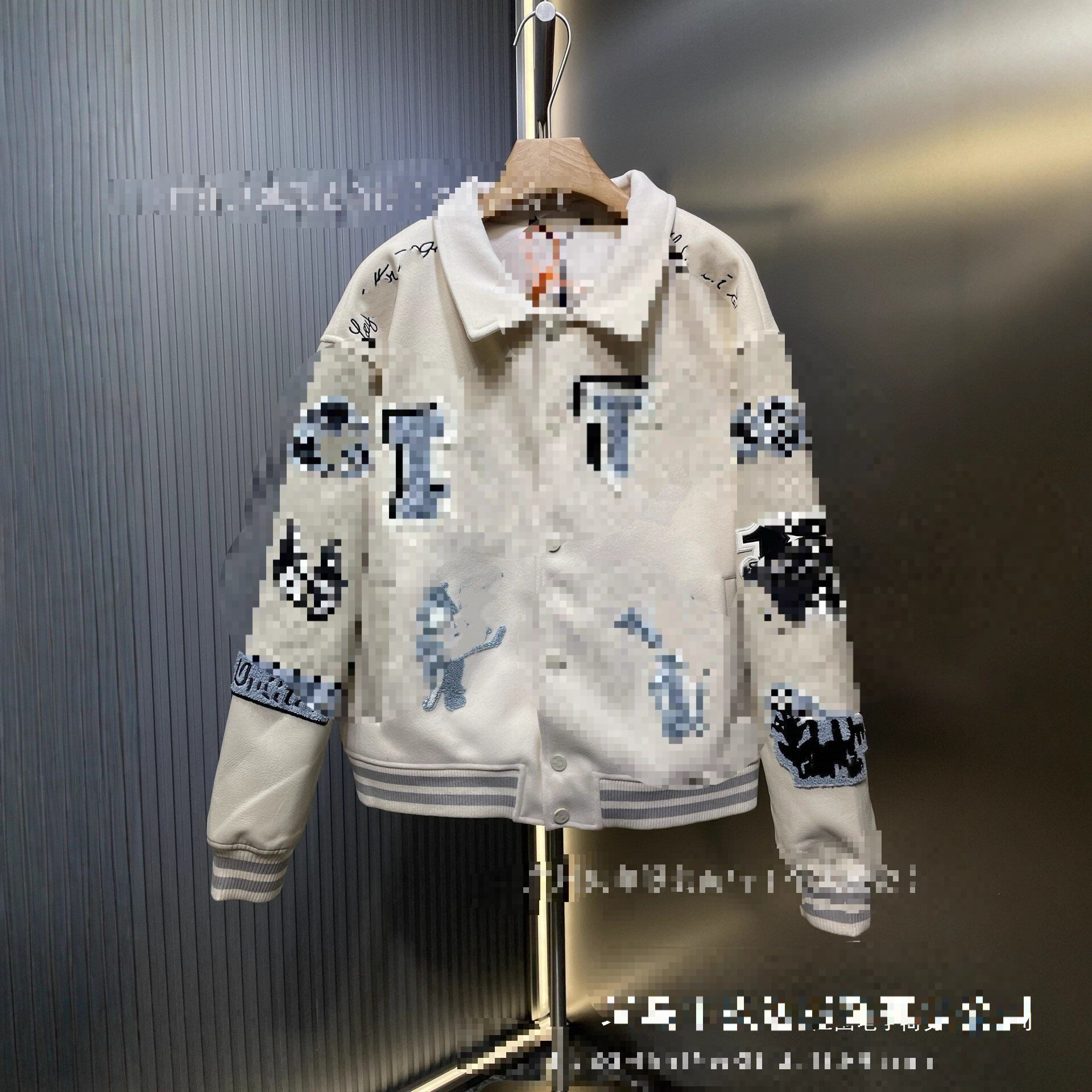 High-end cross-border Liujia L-letter Bugs Bunny towel embroidery baseball jacket for men, wholesale in stock