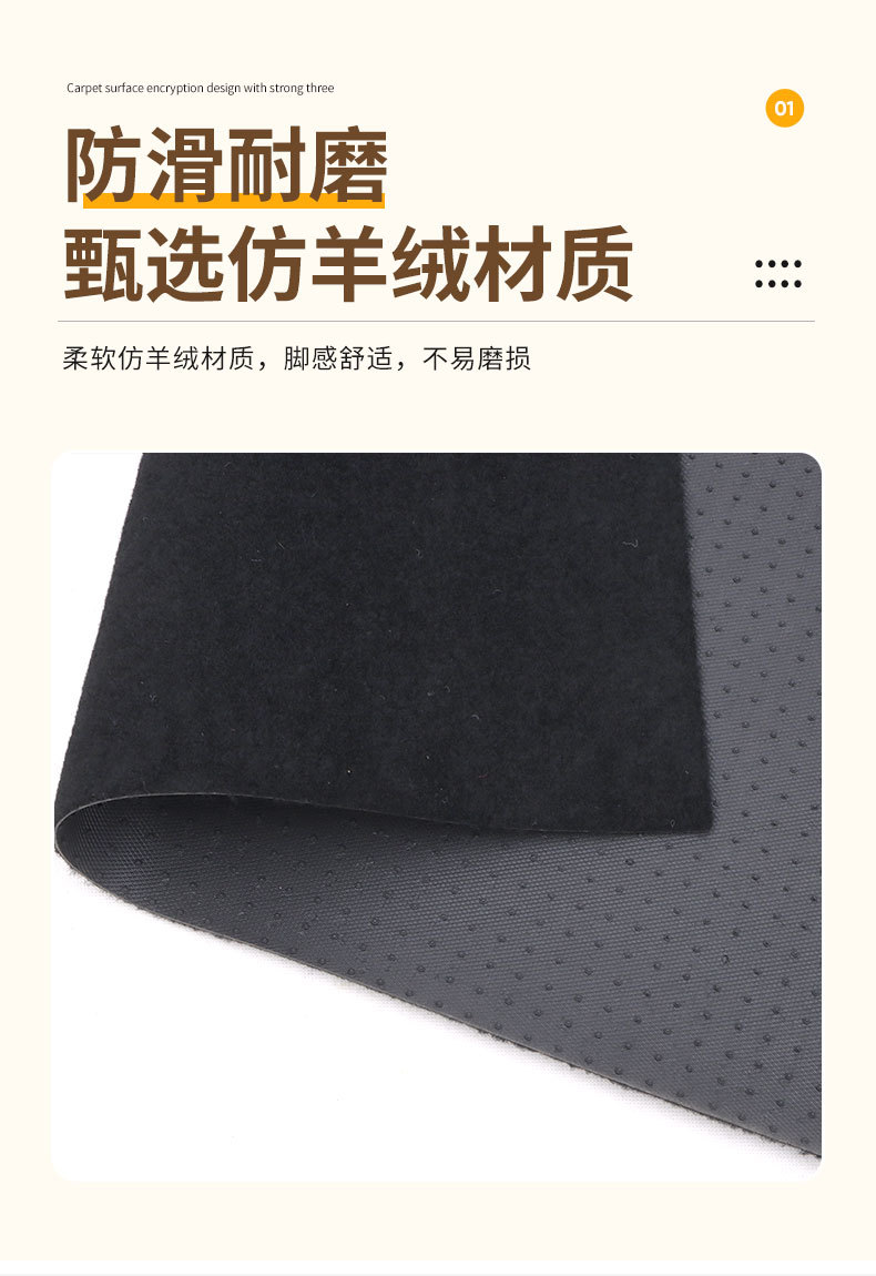 Single Piece Anti-Slip and Wear-Resistant Solid Color Floor Mat for Car Interior, Easy to Install Suede Floor Mat for Driver and Passenger