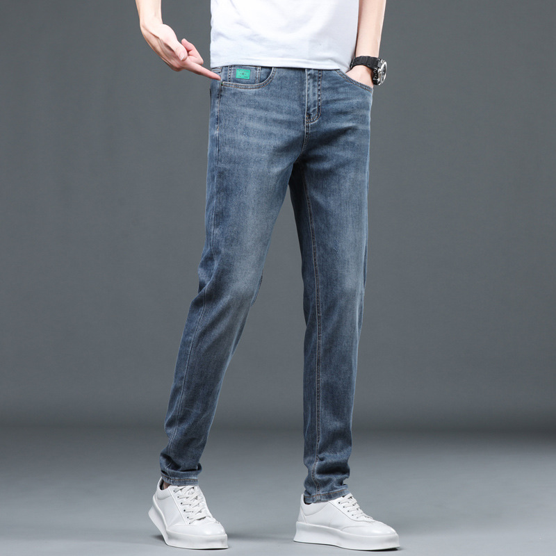 UNDICI BUS 2023 Estate New Slim Fit ed elastici da uomo Small Foot Slim Fit Jeans all'ingrosso per uomo_voghion.com