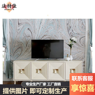 Light Luxury TV Cabinet French Style Solid Wood Film and TV Cabinet Living Room Home Modern Simple Fuyi Home New Style Floor-Standing Cabinet
