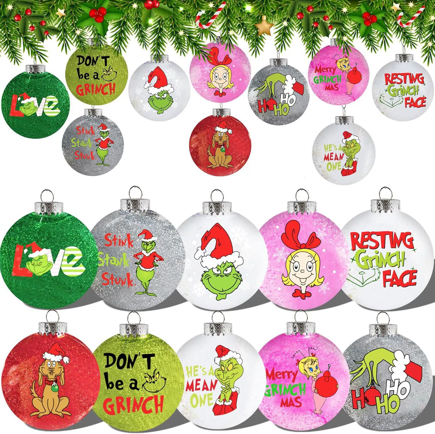 20 штук набор рождественских шаров деревянные украшения рождественская елка украшения блеск рождественские украшения эльфы шарики с зеленым монстром