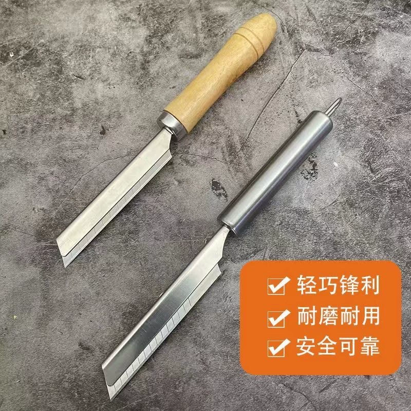 Готовый нож для бритья из нержавеющей стали от производителя, нож для бритья на рынке овощей, деревянная ручка, нож для бритья из свиньи, кухонный инструмент