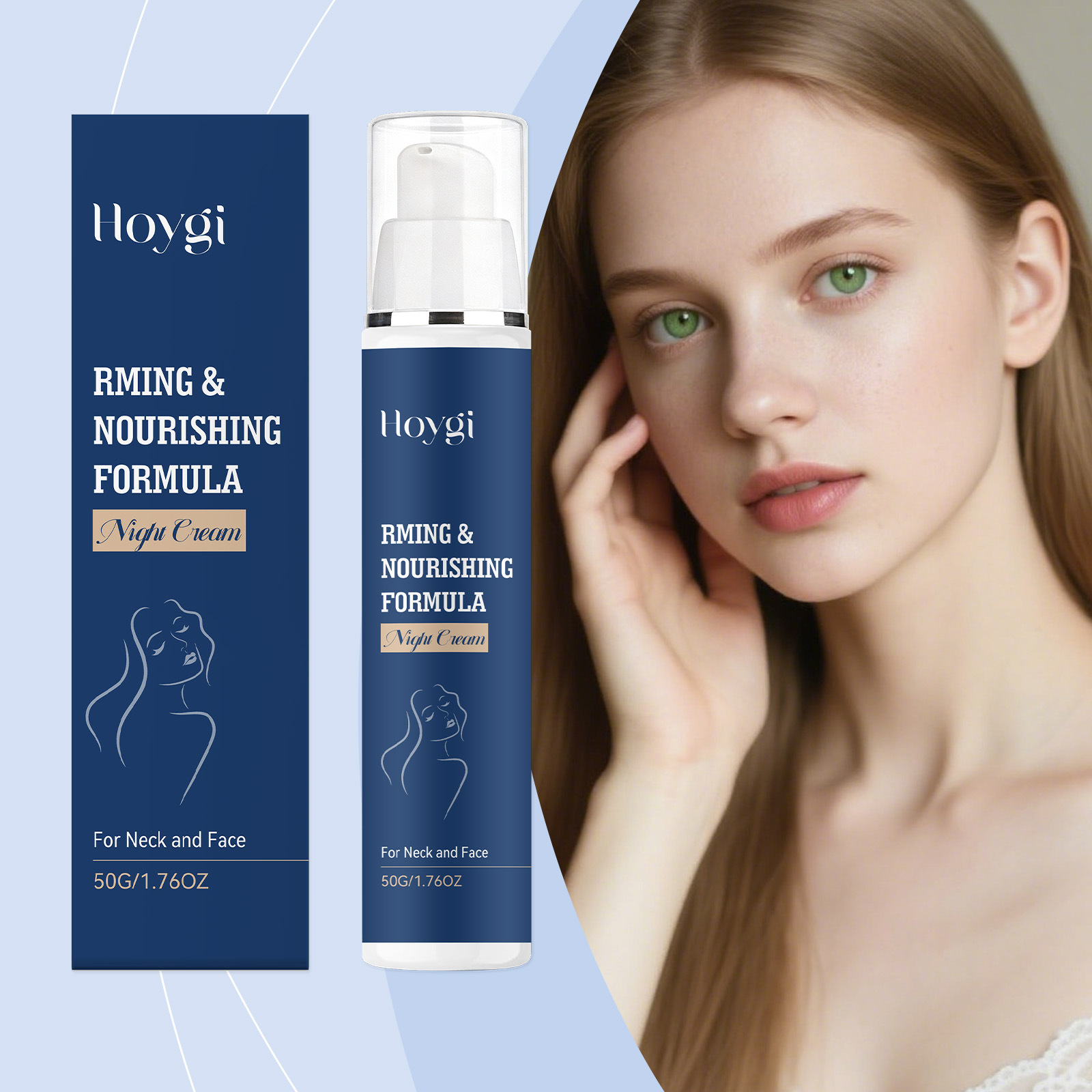 Hoygi Moisturizing Night Cream Gentle Care for Facial Skin, with a Soft and Delicate Texture, Moisturizing Daily Care Face Cream