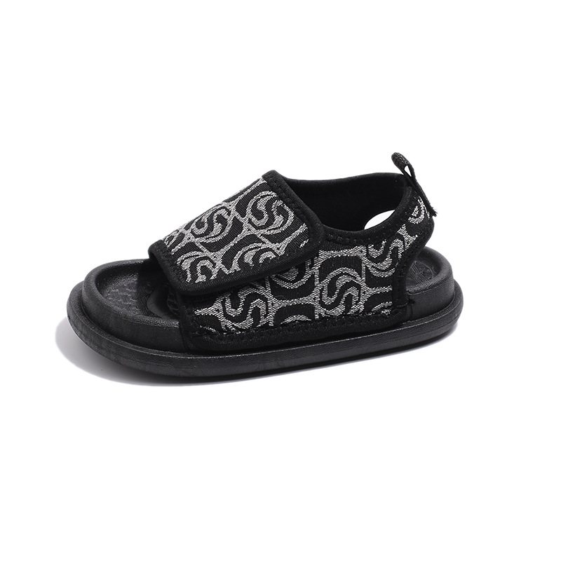 Sandalias de verano 2025 para niños y niñas, sandalias de bebé modernas con punta abierta, tejido transpirable y suela blanda, zapatos de playa