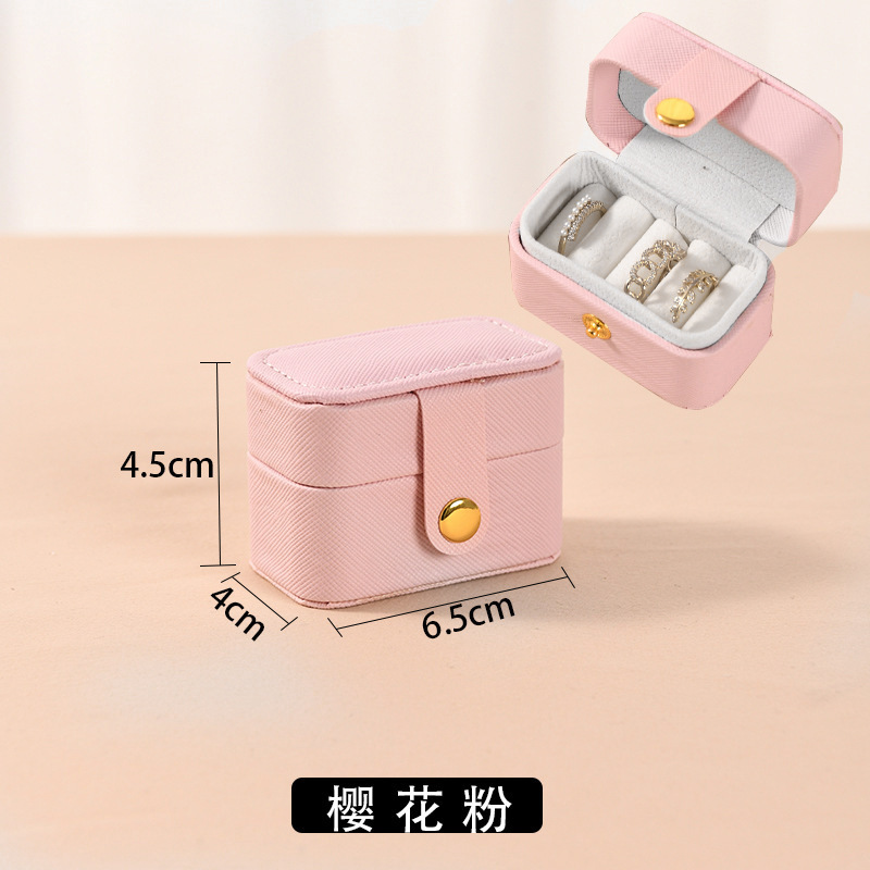 Mini caja de anillo, pendientes portátiles, caja de joyería, caja de almacenamiento de anillo coreano, caja de joyería portátil transfronteriza