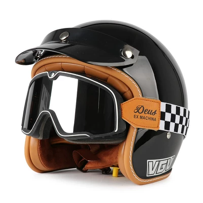 Men and Women, Motosiklet dəbilqələri - m-bright-black-black-and-white-checkered-goggles-free-hat-brim-face-towel