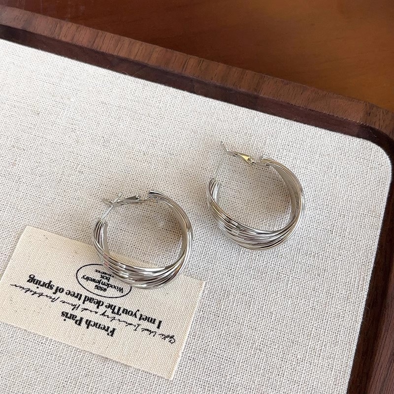 Retro fashionable metal earrings
