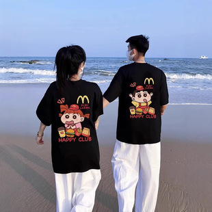 Summer Pure Cotton Short-Sleeved T-Shirt Couple Wear Lazy Style Loose Niche Design Tops for Men and Women Student Trendy Brand Class Uniforms