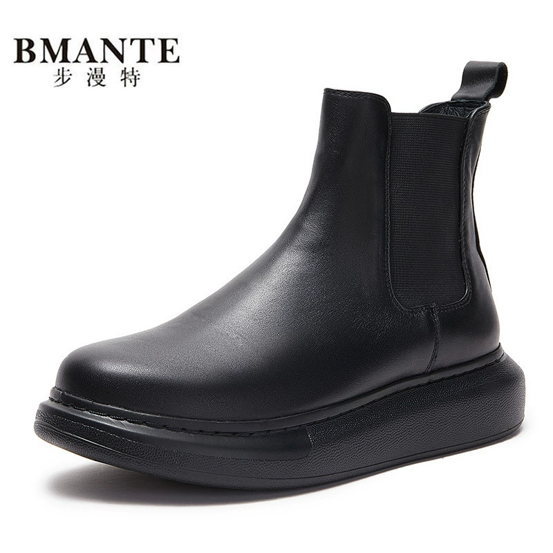 Осенне-зимние модные брендовые сверхлегкие ботинки McQueen на толстой подошве, мужские ботинки челси с триффином из натуральной кожи, ботинки челси с триффином Knight