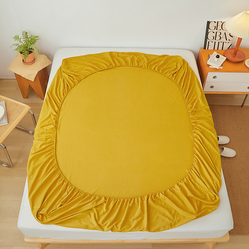 New Skin-friendly Minimalist MUJI Style Plain Color Simple Dustproof Bed Cover for Memory Foam Bed - Cross-border Household Wholesale