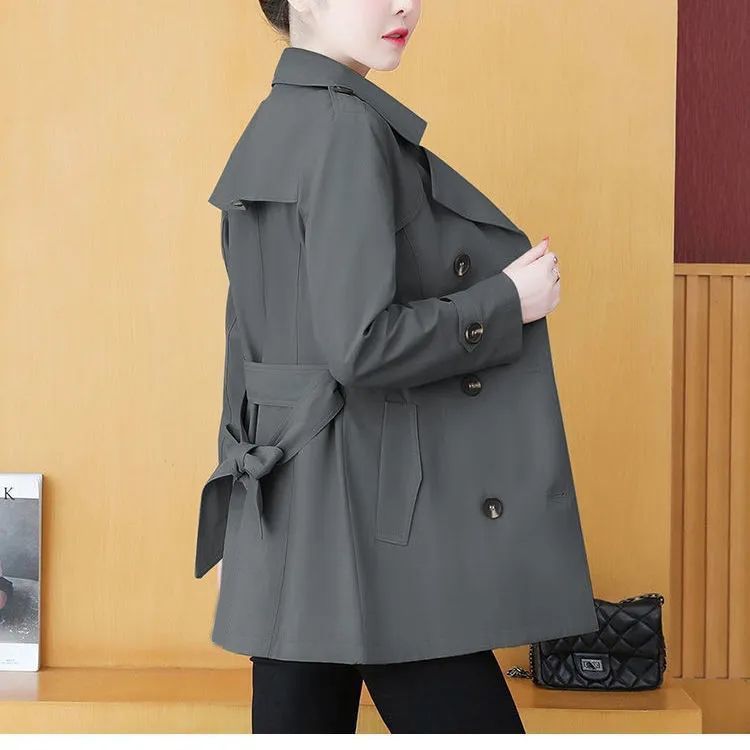 简约风衣女士春秋季2025中长款春秋新款时尚洋气显瘦常规款休闲衣|undefined