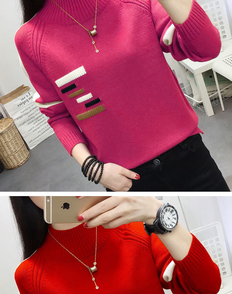 Knitted Sweater in Rose Red