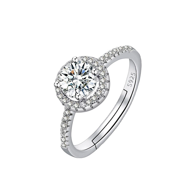 Adjustable wedding ring, 1‑carat style, light‑luxury design, multiple motif options