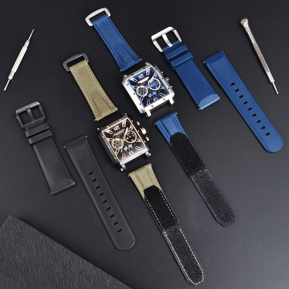 Bojiani Pagani PD1725 Reloj para hombre de acero inoxidable de moda multifuncional impermeable luminoso cuarzo reloj deportivo