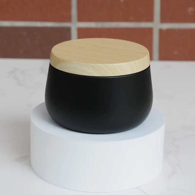 En stock: Juego de 24 cajas de hojalata con tapa sellada, imitación madera, para dulces, velas y aromaterapia, de 4oz y 8oz, latas de hojalata sin costuras.