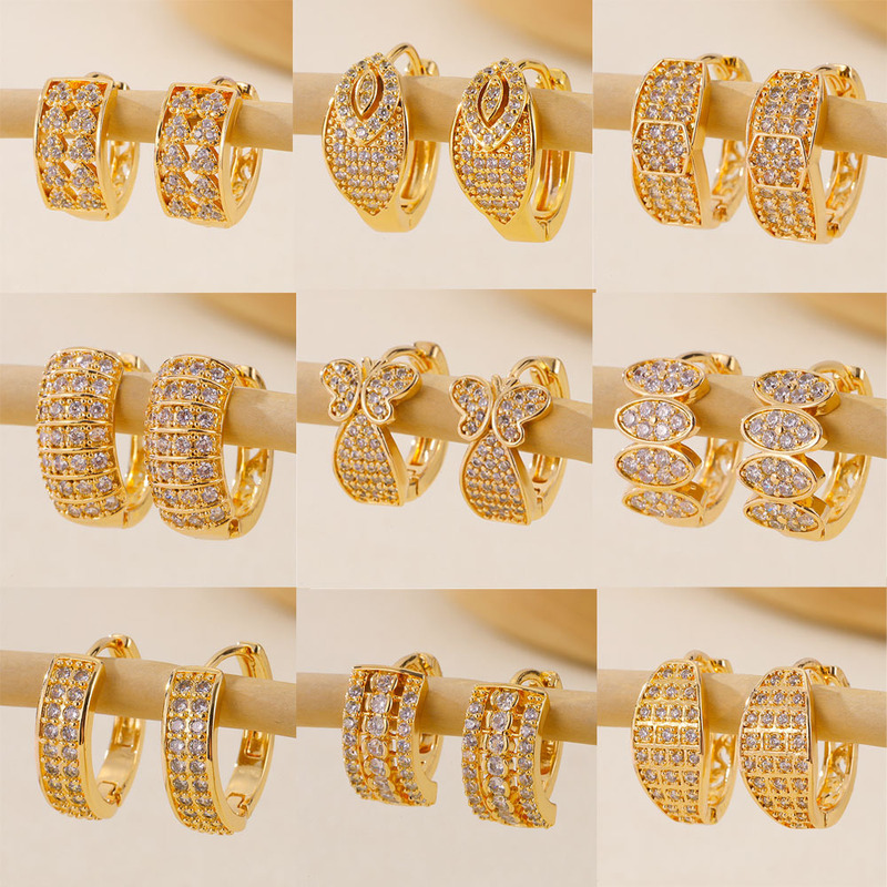 Fashionable New Gold Variety Design Jewelry Women's Zircon Earrings Jewelry Women's Zirconium Earrings Earrings Fashionable New Gold Variety Design Jewelry Women's Zircon Earrings Jewelry Women's Zirconium Earrings Earrings