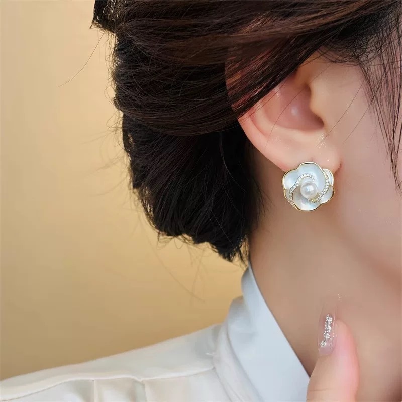 银针精致滴油珍珠耳钉优雅气质甜美小香风耳环轻奢高级感耳饰批发|undefined