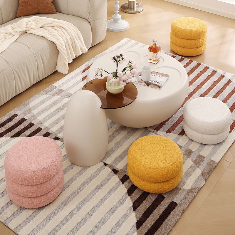 Taburete de macarón decoración de sala de estar taburete de mesa de té taburete de pie de puerta de cambio de zapatos lindo banco de niños
