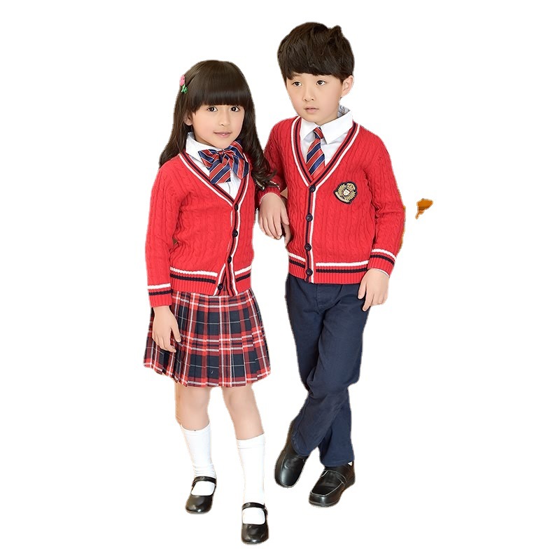保暖毛衣韩版儿童校服套装幼儿园园服小学生班服定制AQ9084