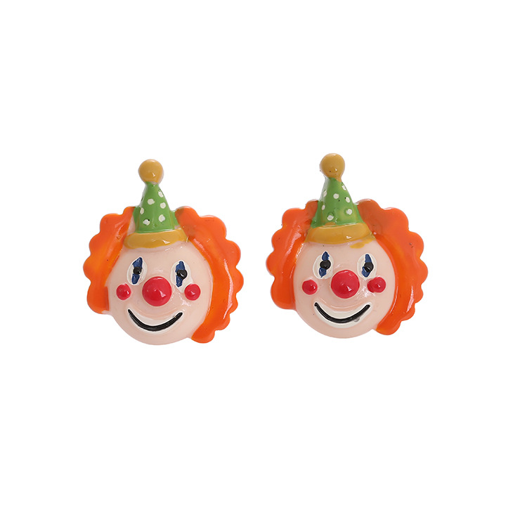 1 Pair Cartoon Style Clown Resin Handmade Women's Ear Studs display picture 8