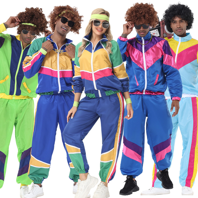 European and American new 70 80 s hip hop rock music cos Halloween male jazz stage performance clothing wholesale