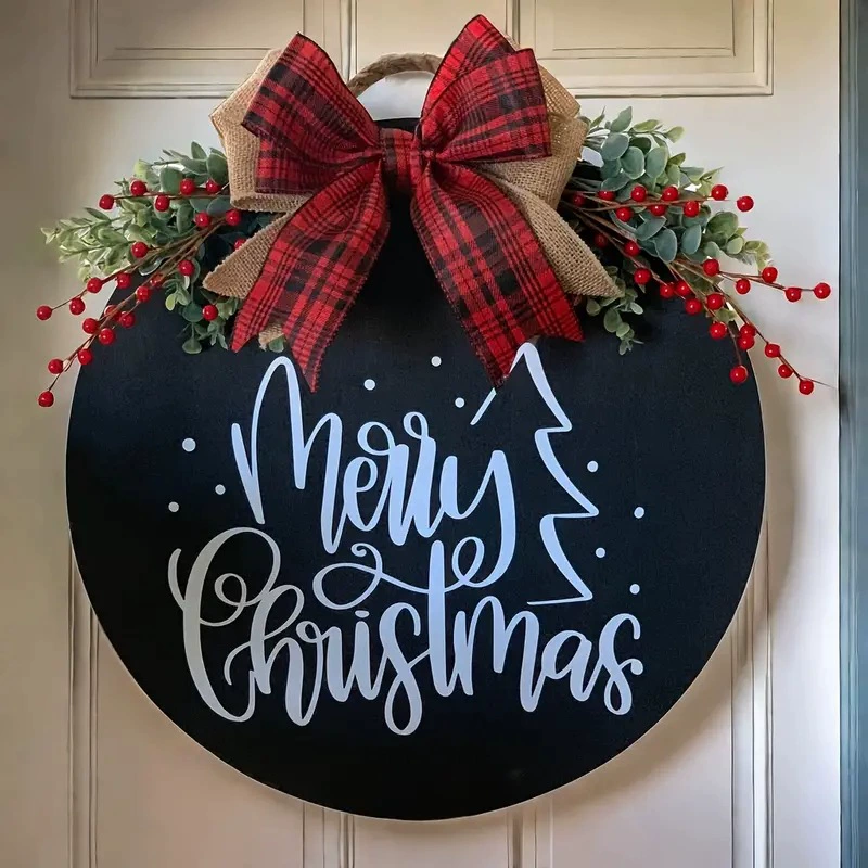 Трансграничный новый рождественский черный приветственный дом счастливого Рождества