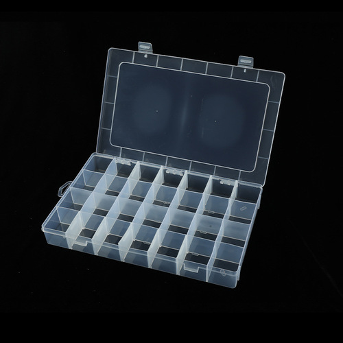 透明大号28格收纳盒连体固定塑料盒 皮筋工具盒 样品展示盒耐摔