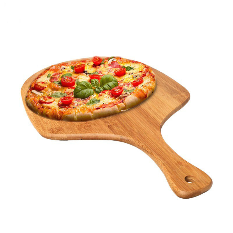 Cross-Border Wooden Handle Tray Kitchen Steak Pizza Tray Wooden Fruit Snack Cheese Multi-Purpose Storage Tray