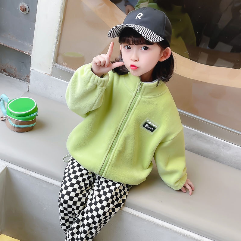 Autumn and Winter Polar Fleece Children's Jackets for Small and Medium-Sized Children, Stylish and Fashionable Polar Fleece Casual Jackets
