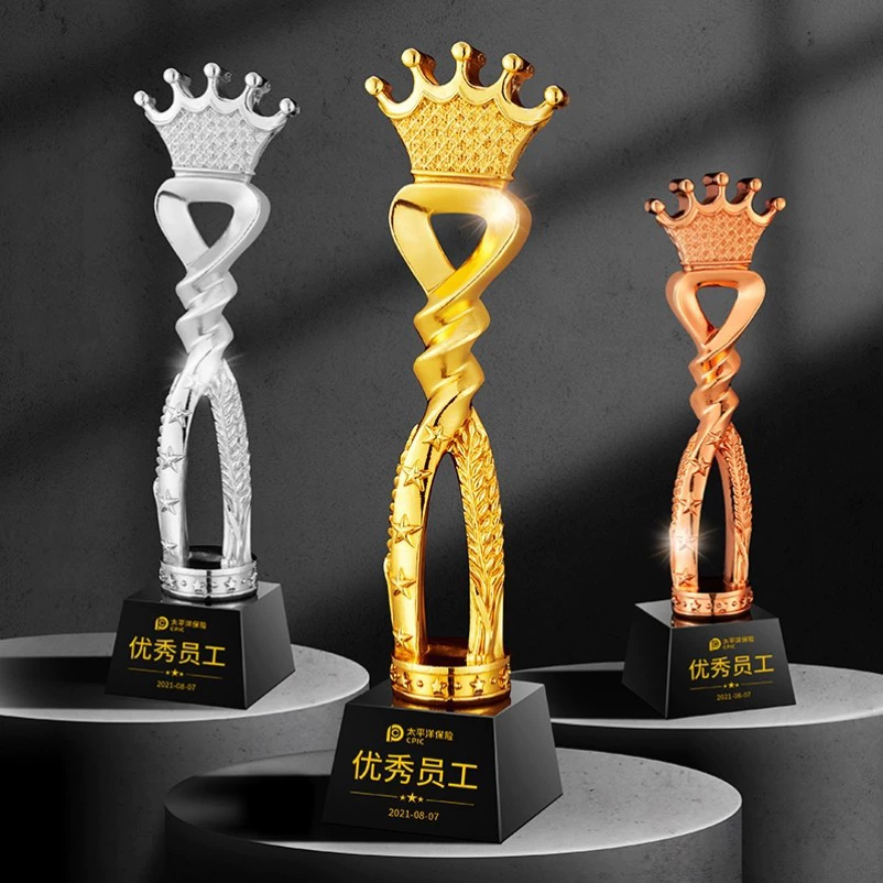 Креативный хрустальный трофей, изготовленный на заказ для победы, трофей из смолы с бесплатной гравировкой, отличная награда для сотрудников