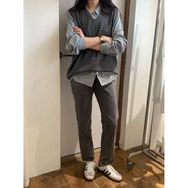 现 2026春季新款韩国东大门blos*om向日葵欧尼薄款小脚牛仔裤