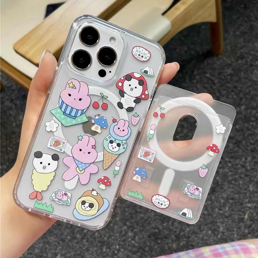 卡通magsafe适用苹果pc磁吸卡套iPhone17手机壳16promax保护套15
