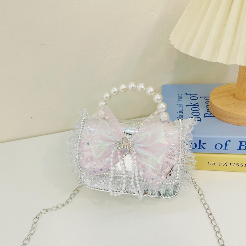 Longo Grace arco bolso de hombro de niñas cambio bolso de mochila de moda bolso infantil nuevo bolso de perlas de niñas