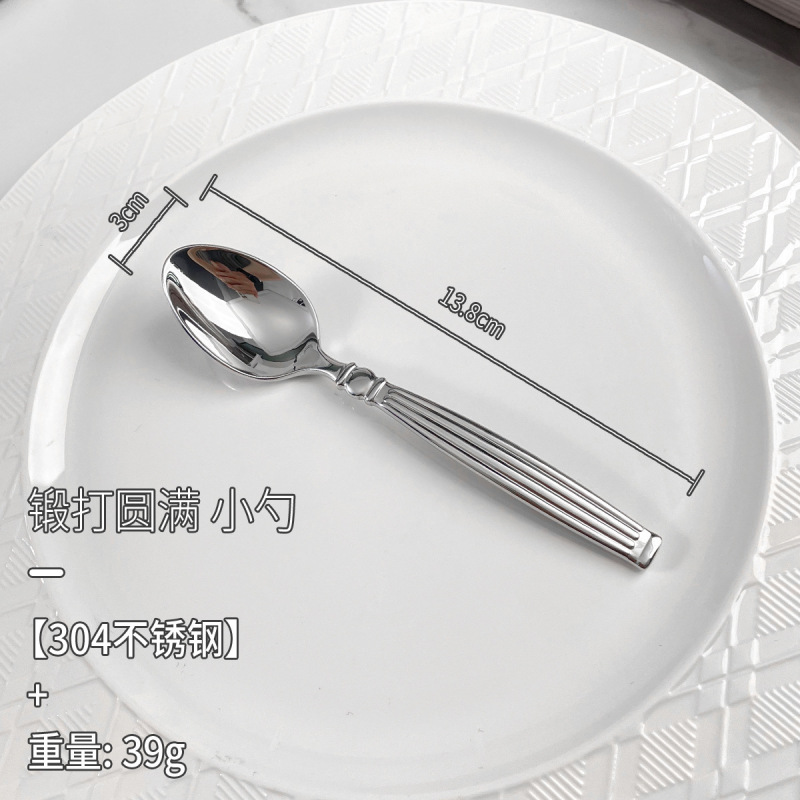 304不锈钢跨境罗马柱餐具 牛排刀叉酒店家用水果叉子咖啡甜品勺子|undefined