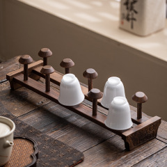 胡桃木置物ティーカップ棚実木茶道部品家庭用ティーセット