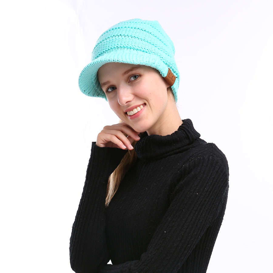 Klassische europäische und amerikanische Strickmütze, warme Strickmütze, Damen-Strickmütze mit offenem Himmel, Pferdeschwanz-Strickmütze, Entenschnabel-Wintermütze für Wärme – Detail 14