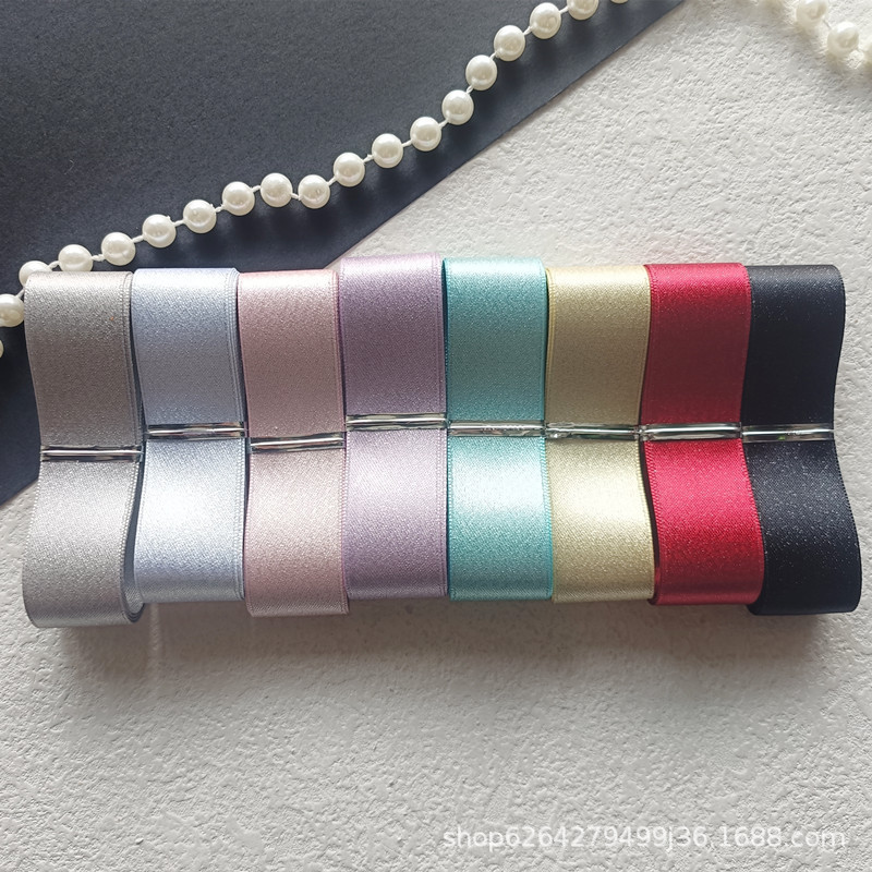 2.2cm Silver Weft Belt Shiny Silver Silk Ribbon Handmade DIY Bow Making Material Hair Accessories Bow Ribbon