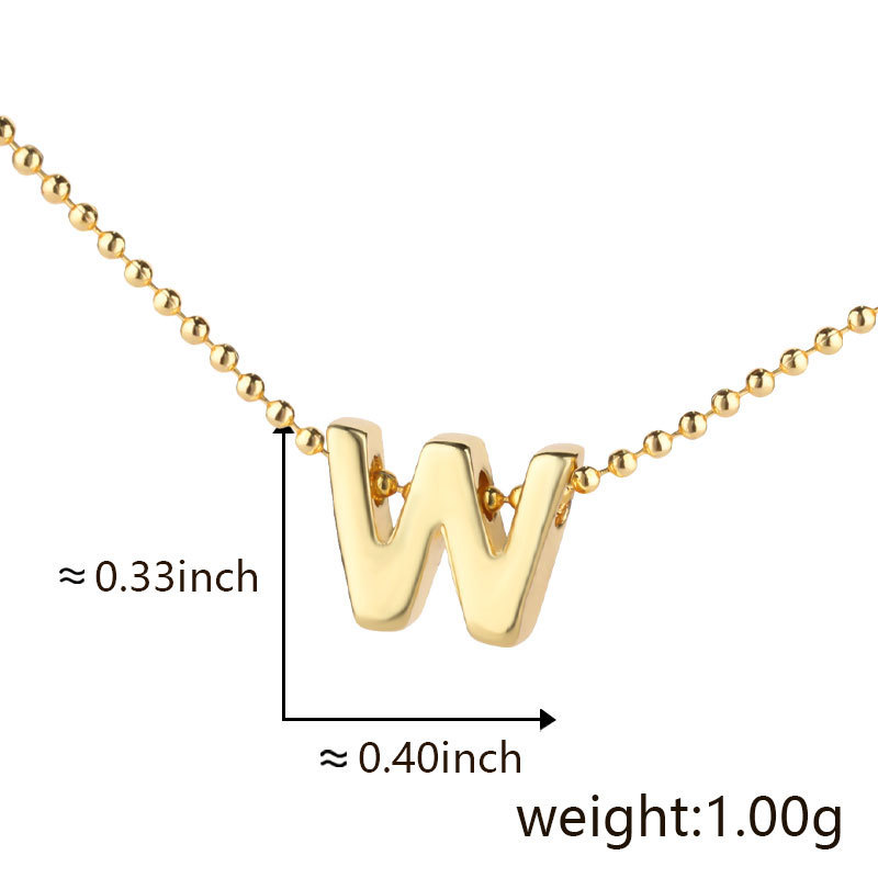 Cuicai ホットセール 18K ゴールデン光沢のある多用途クラシック 26 DIY 英語名小文字ネックレスペンダント付き|undefined
