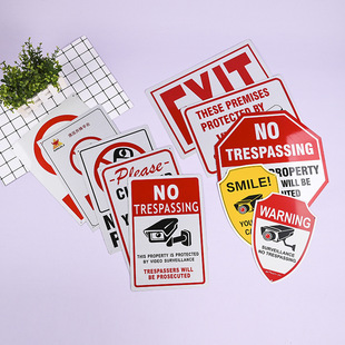 Manufacturer Supplies Foreign Trade Signs, Aluminum Alloy Reflective Signs, 24-Hour Monitoring Warning Signs, Exclusive for Amazon