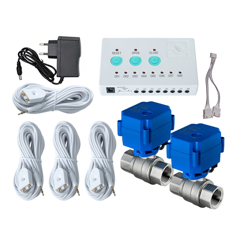 Commercial and Household Water Purification Leak-Proof Valve 304 Stainless Steel Water Inlet Control Equipment Leak Protection Set with 4 Wires Commercial and Household Water Purification Leak-Proof Valve 304 Stainless Steel Water Inlet Control Equipment Leak Protection Set with 4 Wires