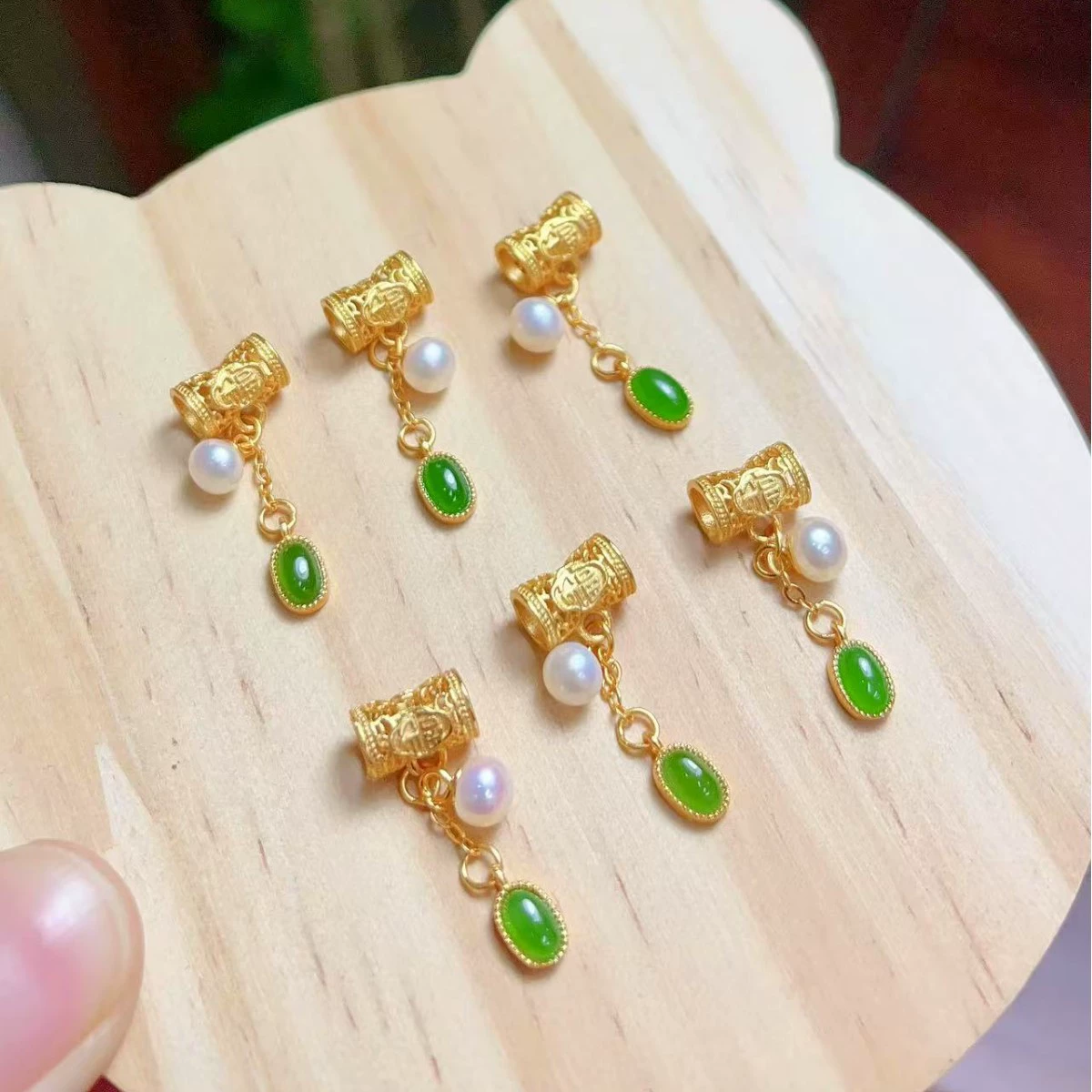 Древние золотые аксессуары 925 стерлингового серебра яшма жемчуг