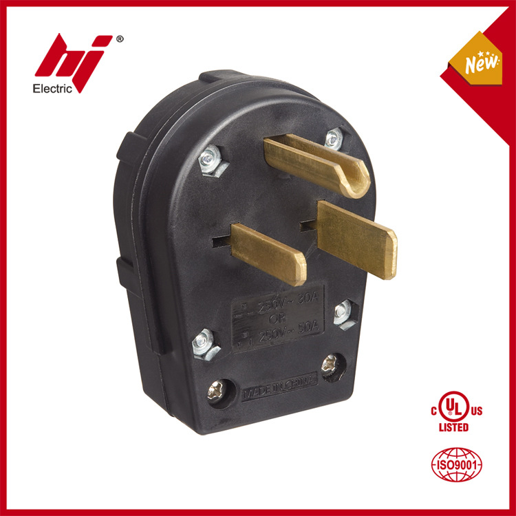 NEMA 6-50P美标干燥机电源工业插头 50A大功率美式美规发电机插头